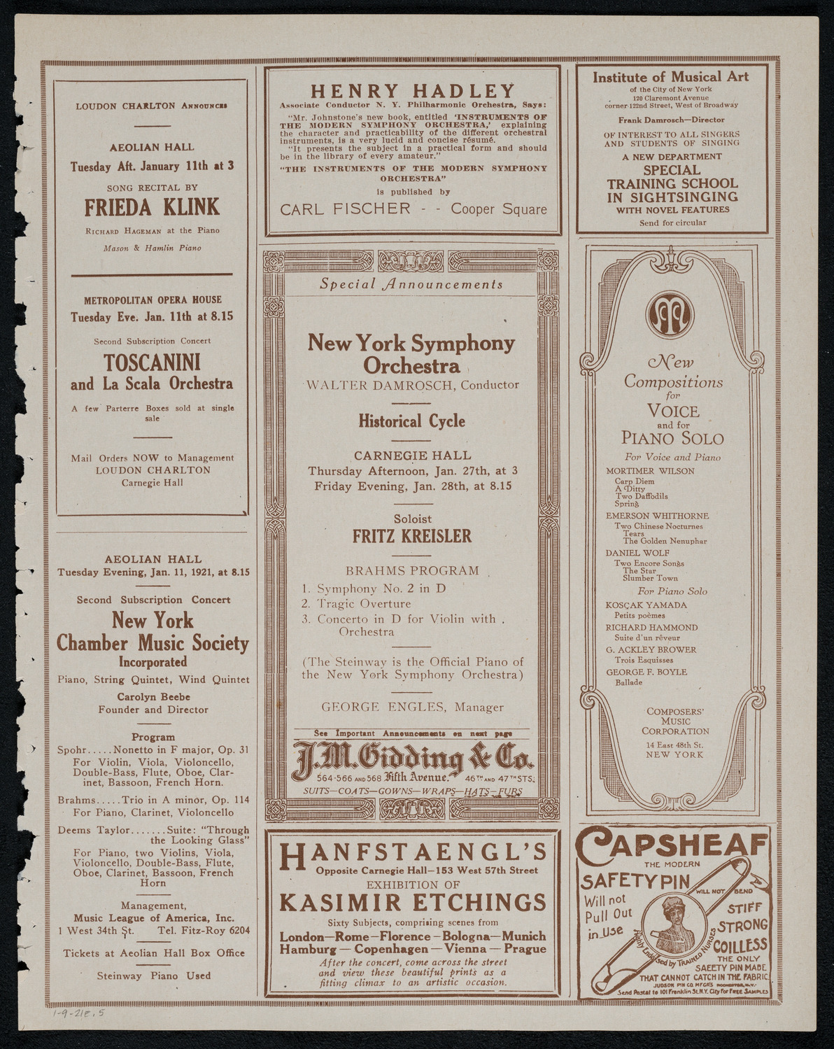 Burton Holmes Travelogue: Constantinople, January 9, 1921, program page 9