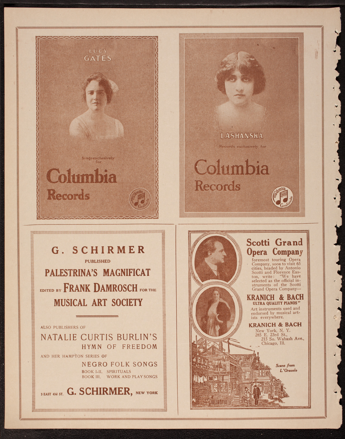 Clef Club Memorial Fund Concert in honor of James Reese Europe, December 12, 1919, program page 6