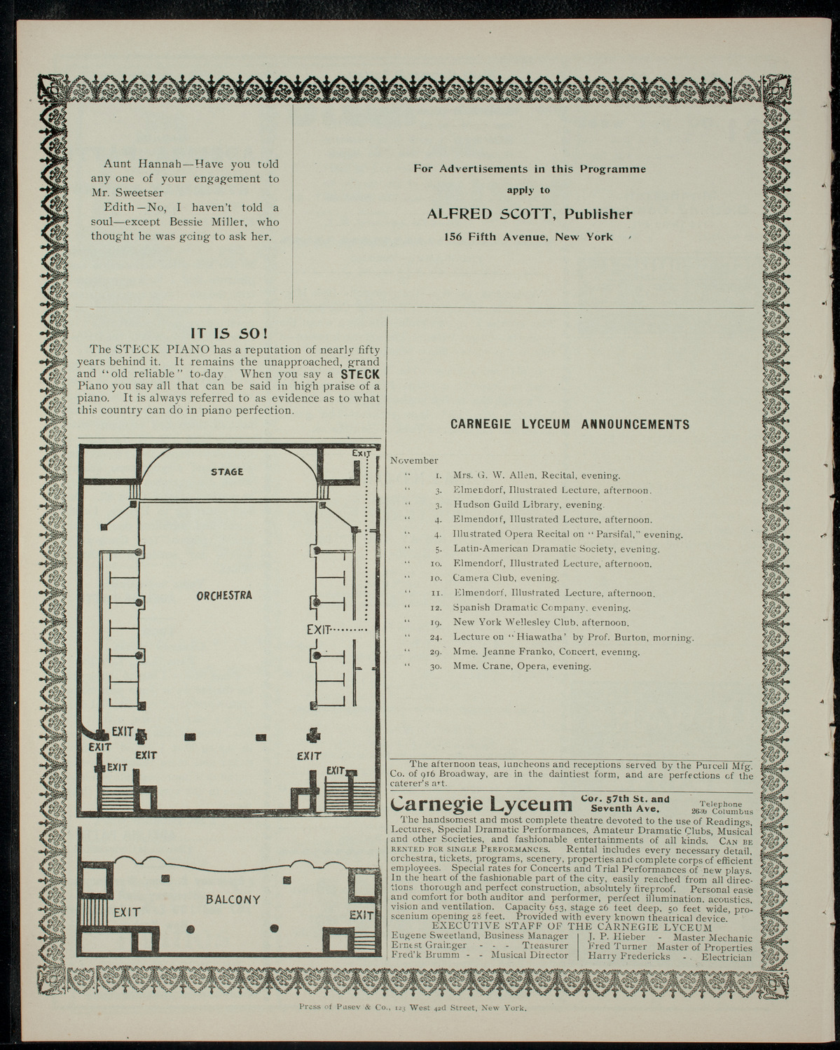Elmendorf Lecture: Northern Italy from Genoa to Venice, October 28, 1904, program page 4