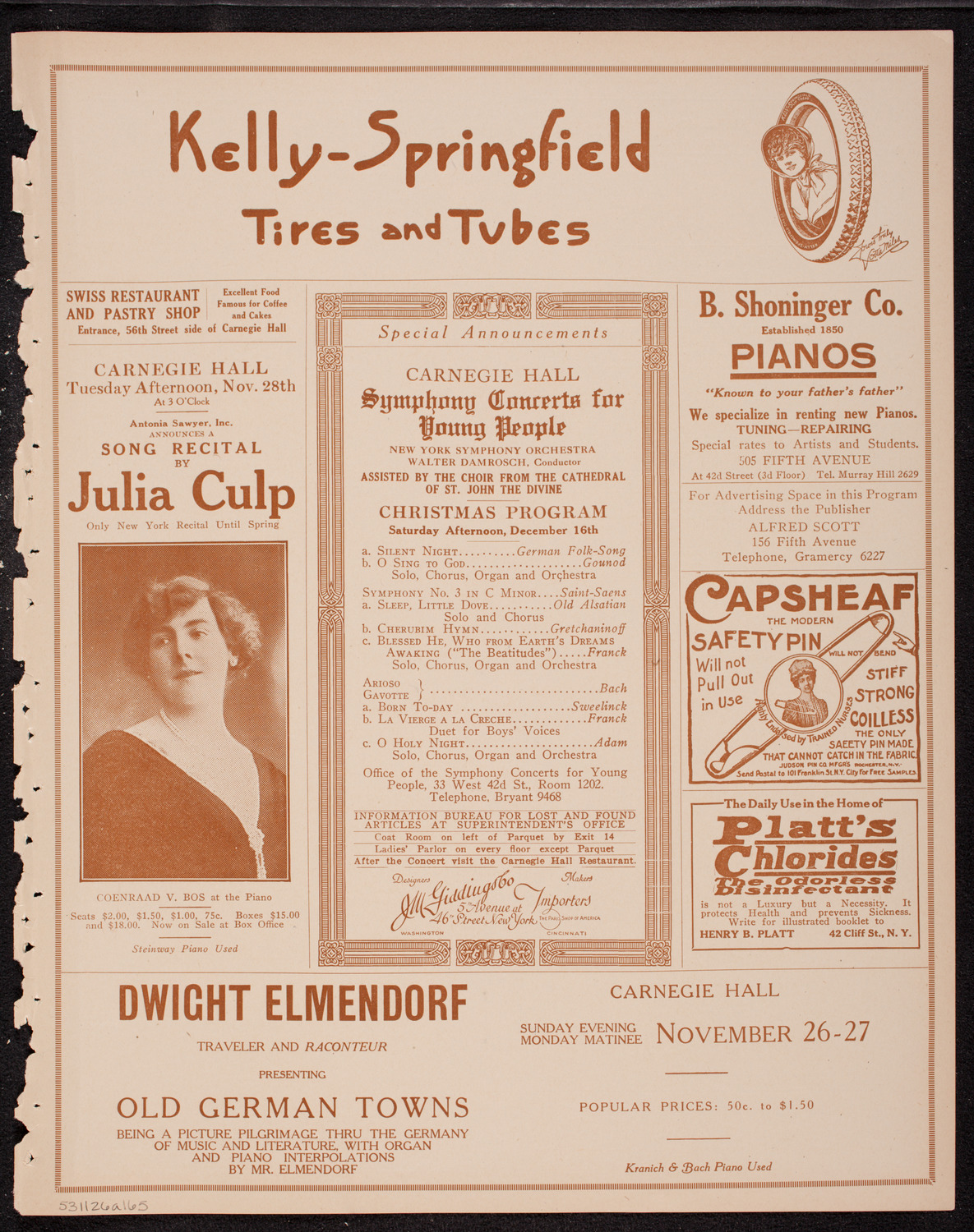 New York Philharmonic, November 26, 1916, program page 9