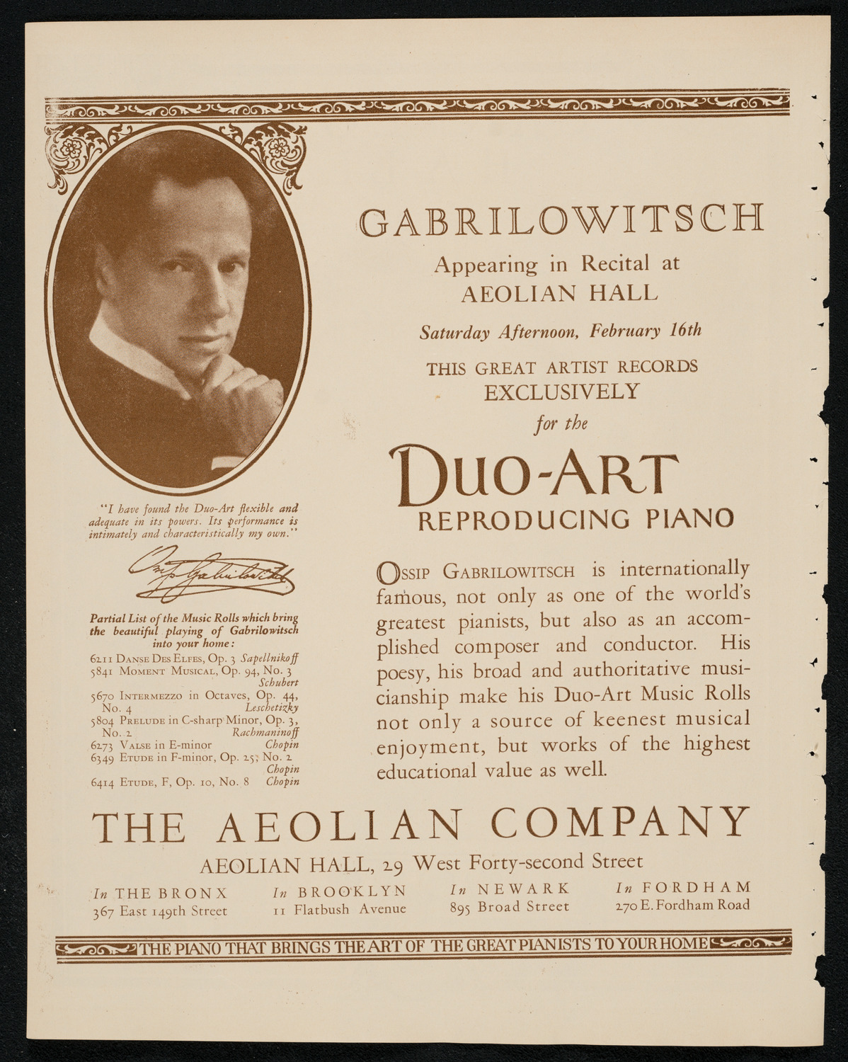 New York Philharmonic, February 10, 1924, program page 2