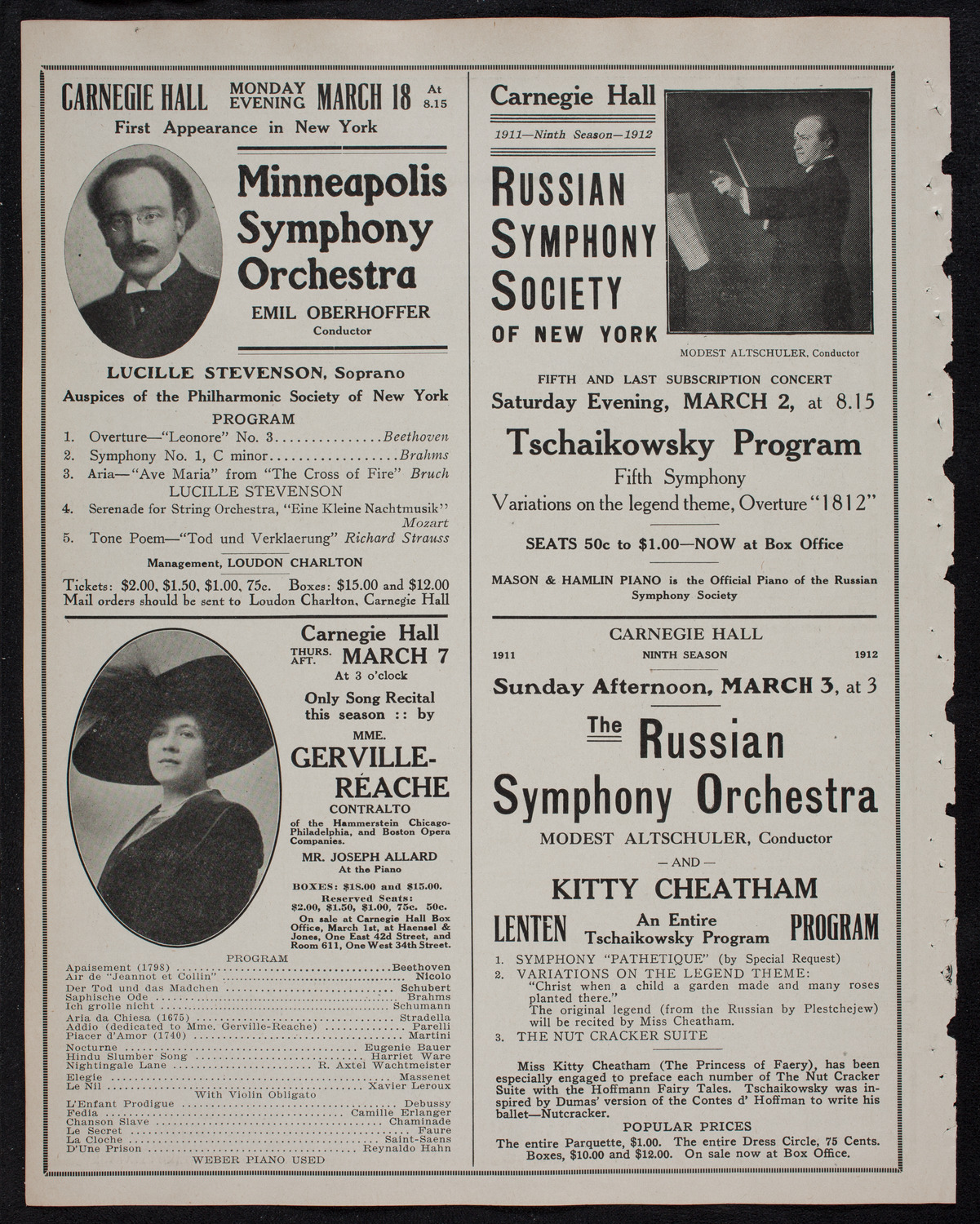 Yvonne de Tréville, Soprano, February 27, 1912, program page 10
