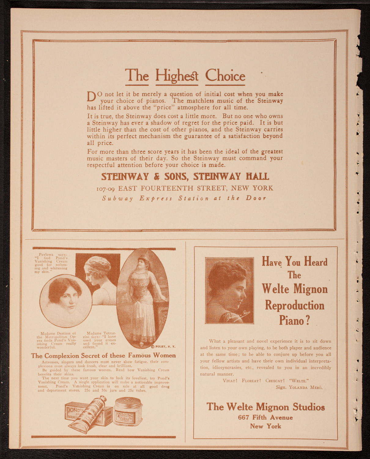 New York Philharmonic, March 4, 1917, program page 4