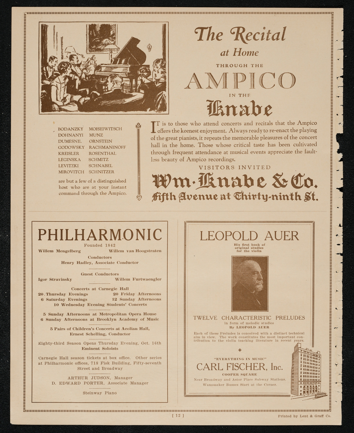 Colin O'More, Tenor, October 5, 1924, program page 12