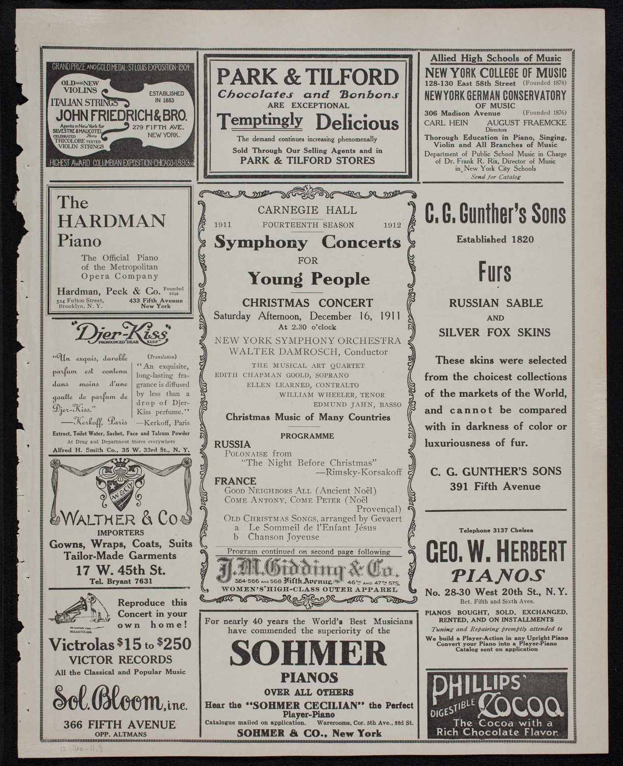 Symphony Concert for Young People, December 16, 1911, program page 5