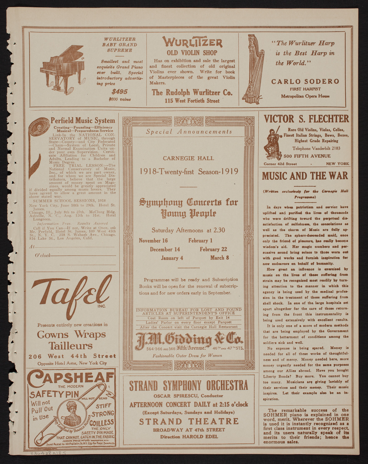Toscha Seidel, Violin, April 28, 1918, program page 9