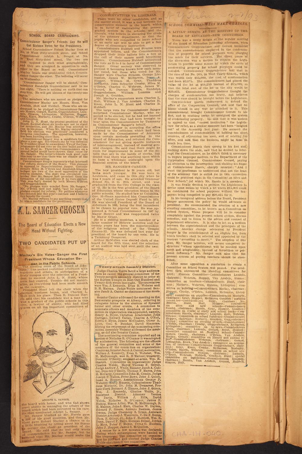 Isaac Hopper Scrapbook, page 40: 1893