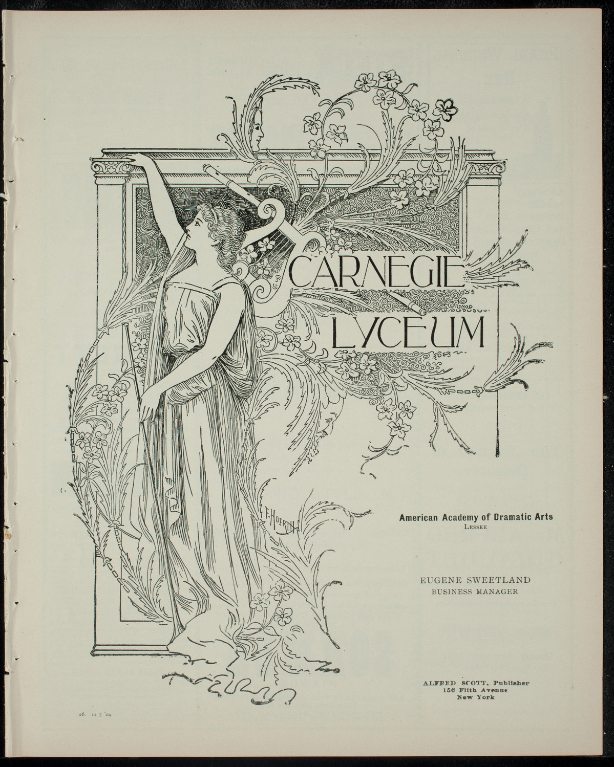 Lecture by Alfred Giraudet, December 5, 1904, program page 1