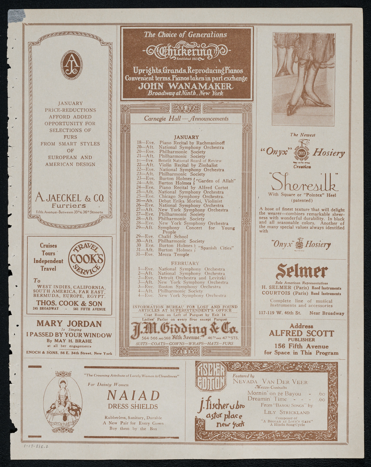 Issay Mitnitzky, Violin, January 17, 1921, program page 3