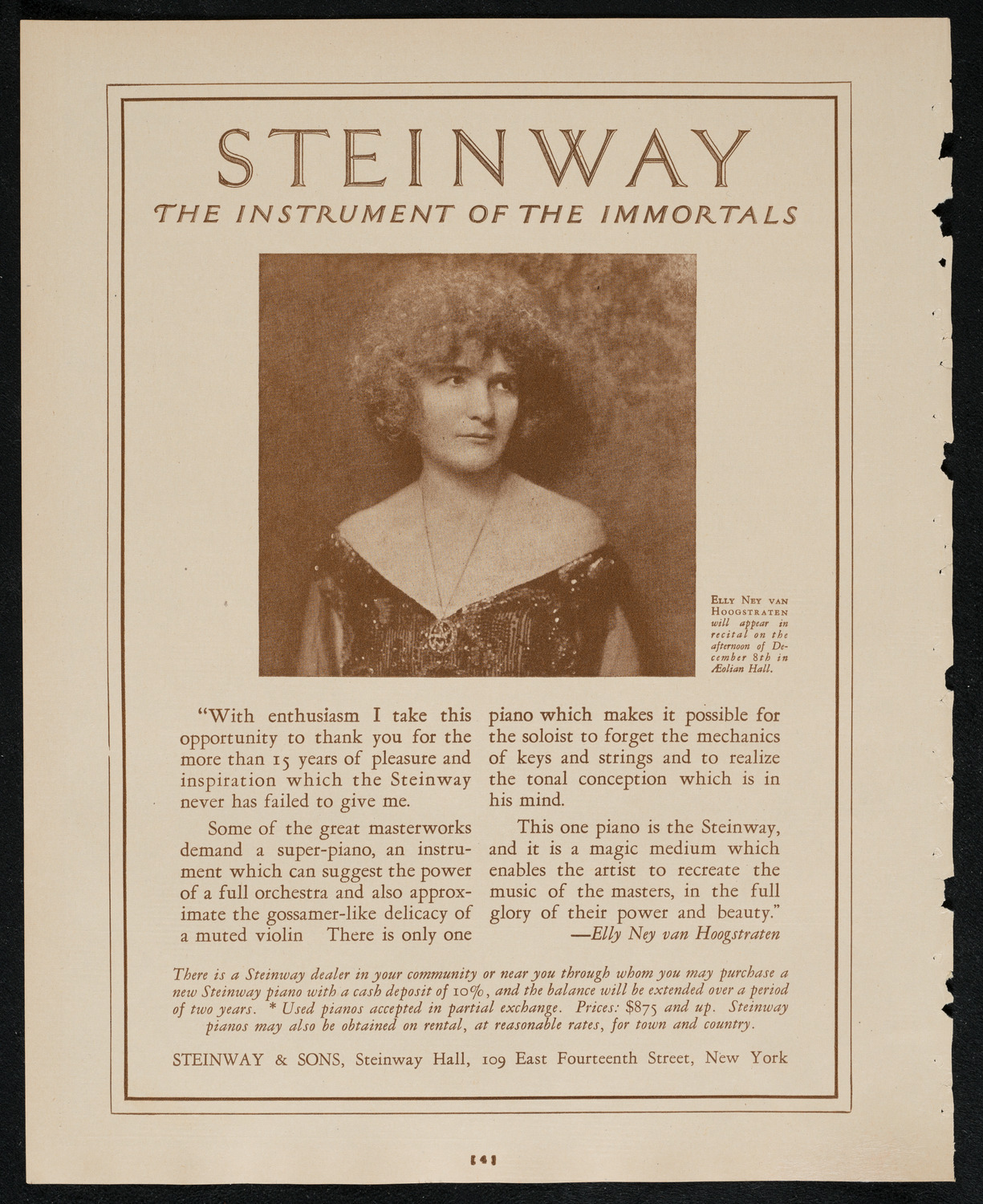 New York Symphony Orchestra, December 5, 1924, program page 4