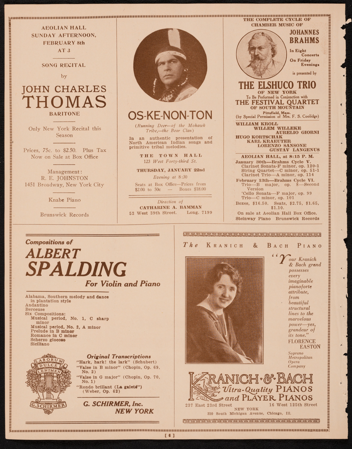 Eduard Zathureczky, Violin, January 20, 1925, program page 6