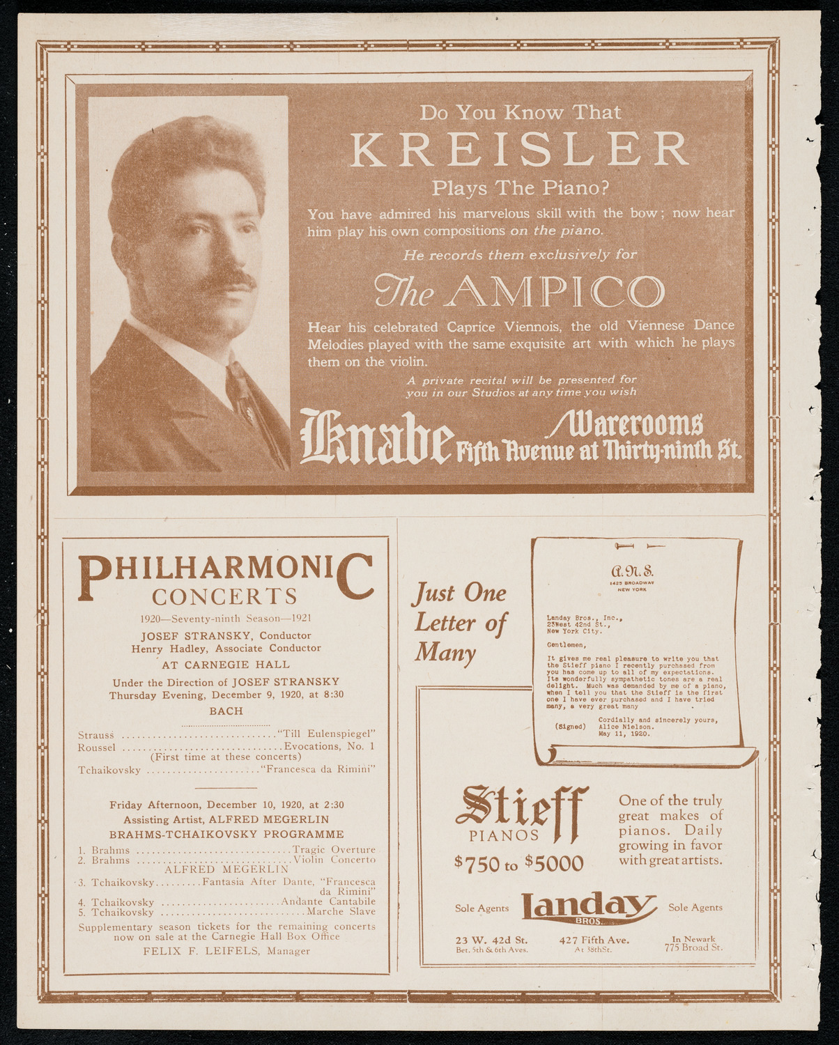 National Symphony Orchestra, December 7, 1920, program page 12