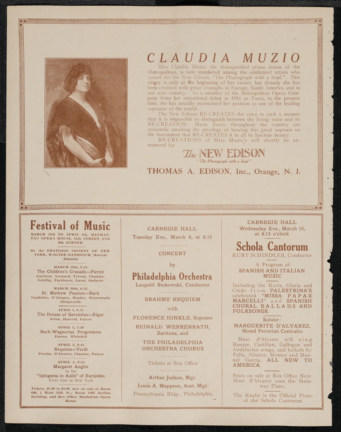 New York Philharmonic, March 5, 1921, program page 2