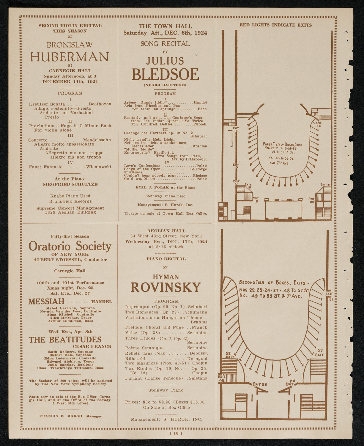 New York Philharmonic, December 4, 1924, program page 10