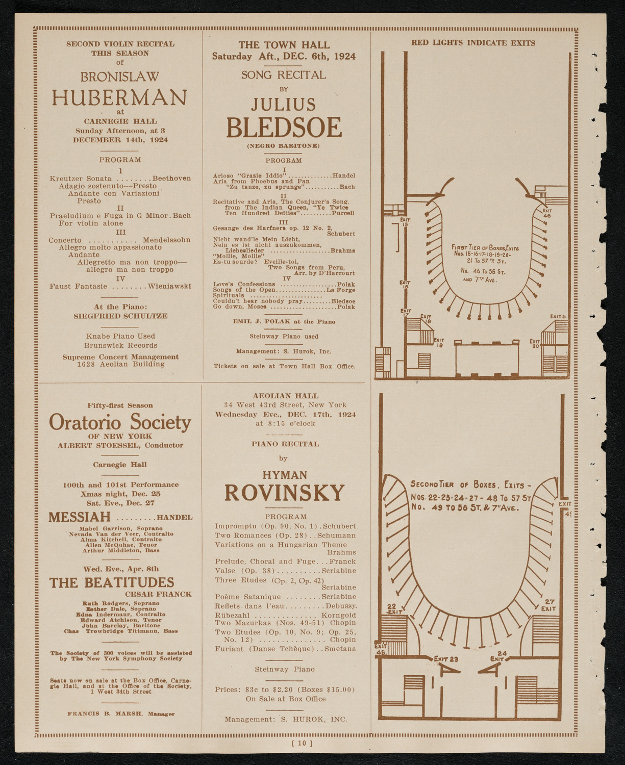 New York Philharmonic, December 4, 1924, program page 10