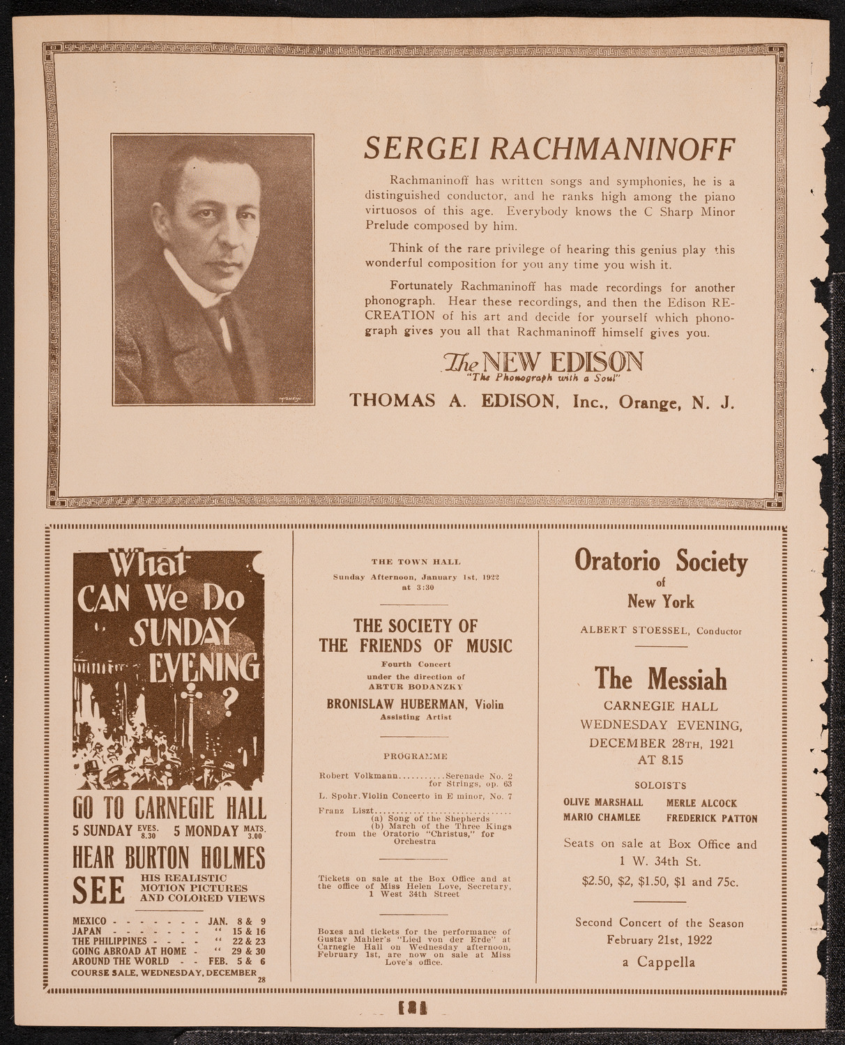 Harvard University Orchestra, December 26, 1921, program page 2