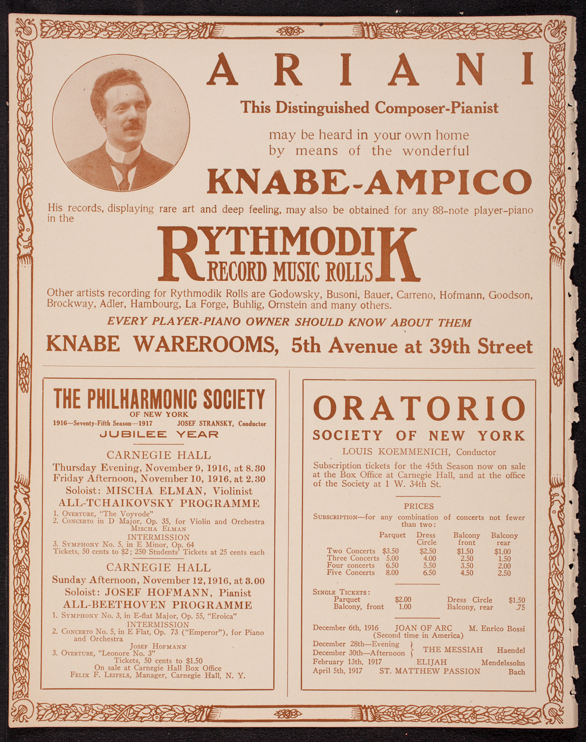 Olga Samaroff, Piano, October 28, 1916, program page 12