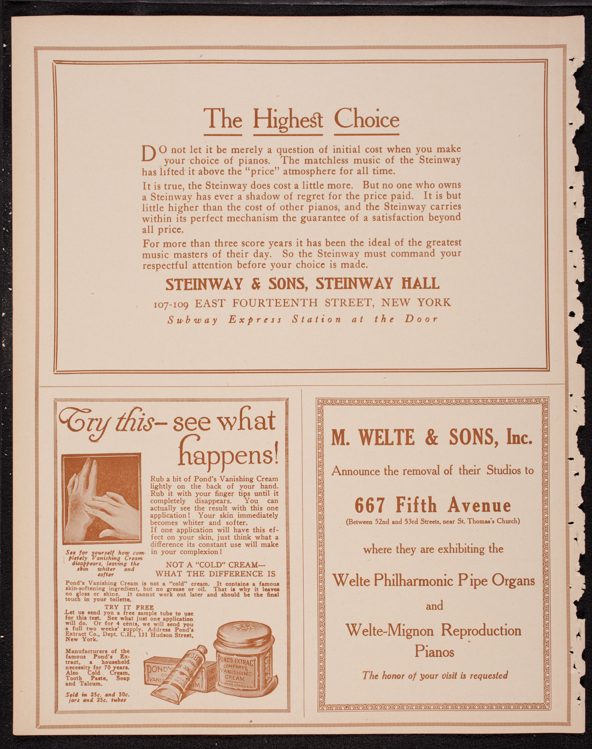 Julia Culp, Contralto, November 28, 1916, program page 4