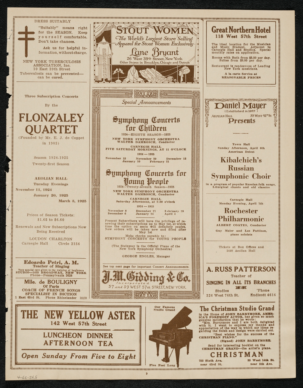 United Singers of New York, April 6, 1924, program page 9