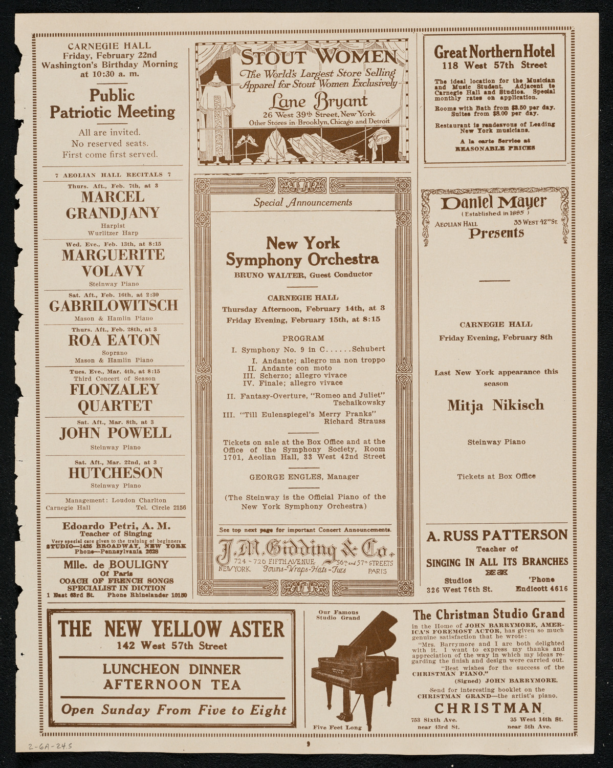 State Symphony Orchestra of New York, February 6, 1924, program page 9