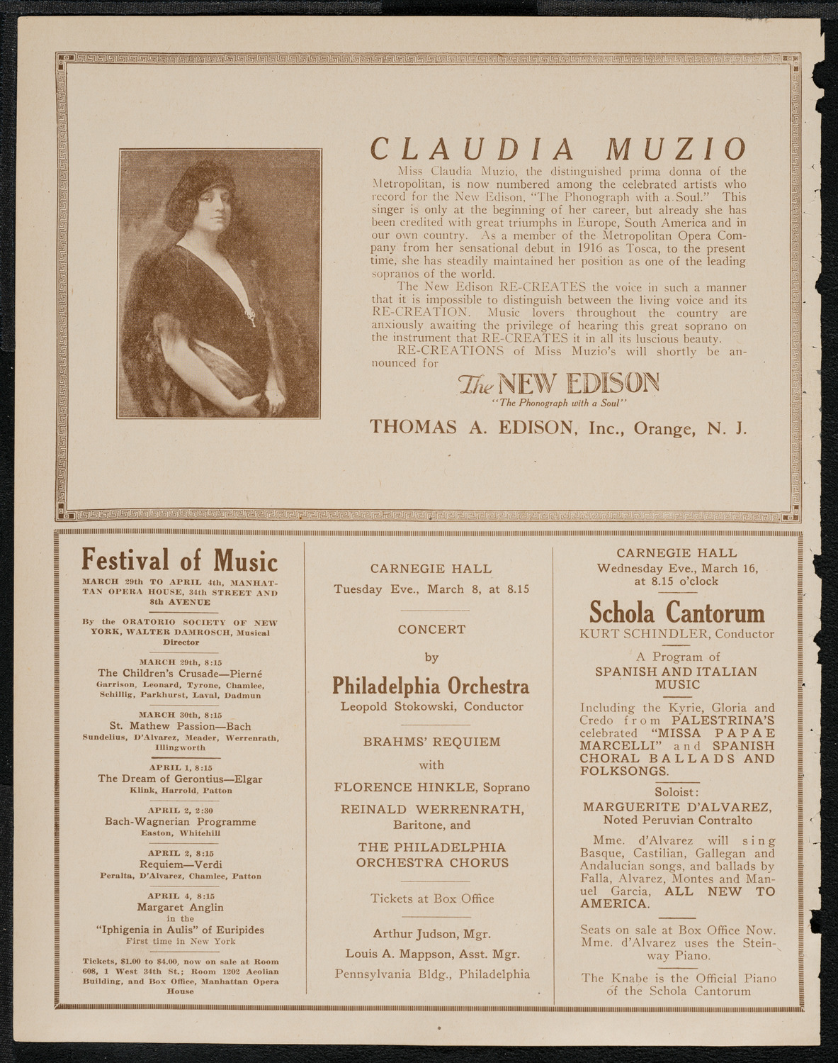 National Symphony Orchestra, March 7, 1921, program page 2