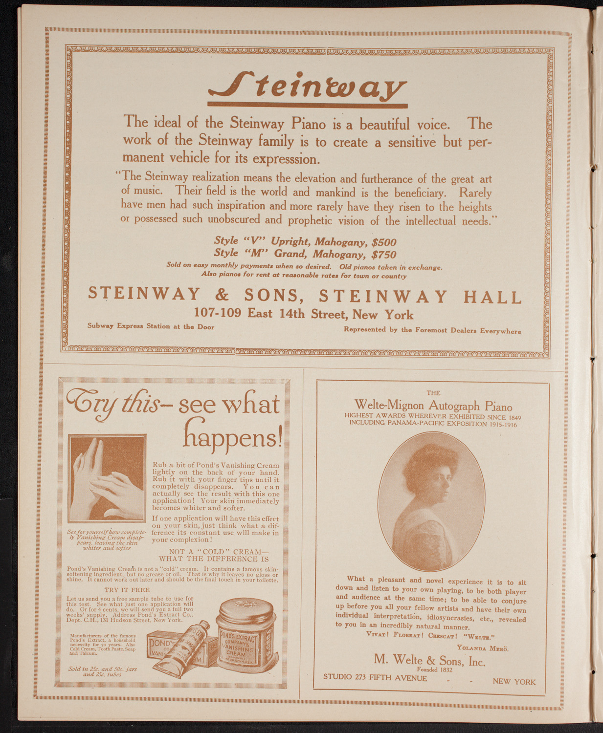 New York Philharmonic, March 3, 1916, program page 4