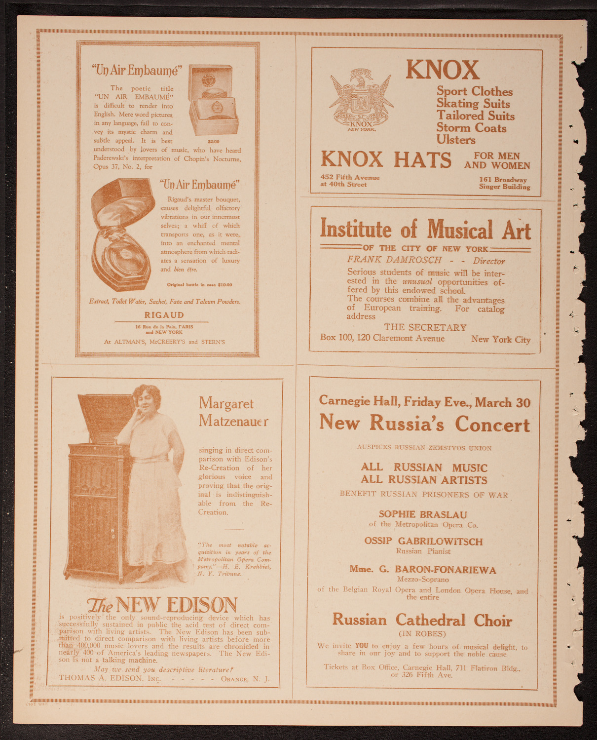 New York Philharmonic, March 23, 1917, program page 2