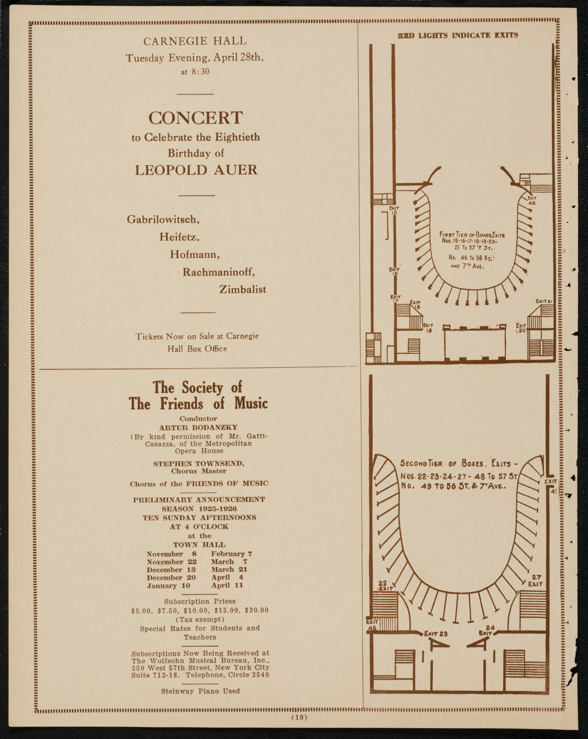 Farewell Concert and Meeting for R. Abramowitch, April 19, 1925, program page 10