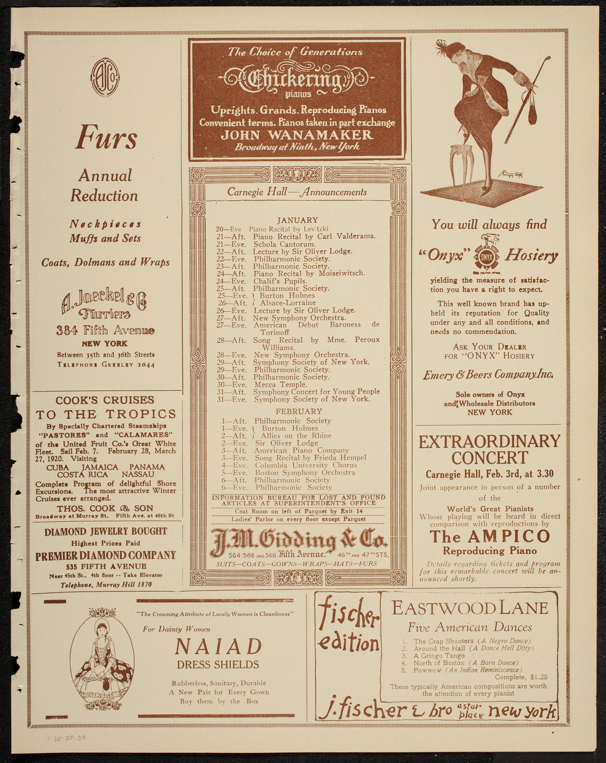 Lada (Concert Dancer) with Symphony Orchestra, January 20, 1920, program page 3