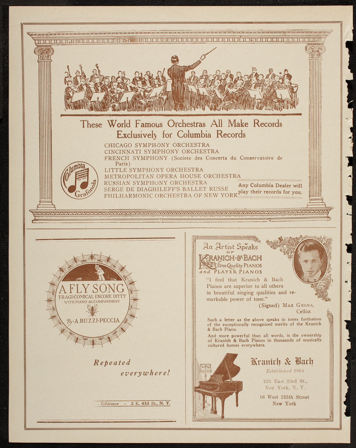 Benno Moiseiwitsch, Piano, March 21, 1920, program page 6