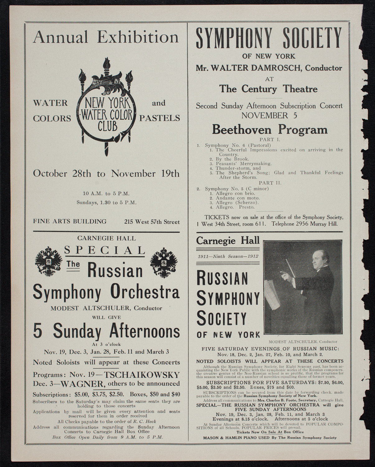 Vladimir de Pachmann, Piano, November 4, 1911, program page 10