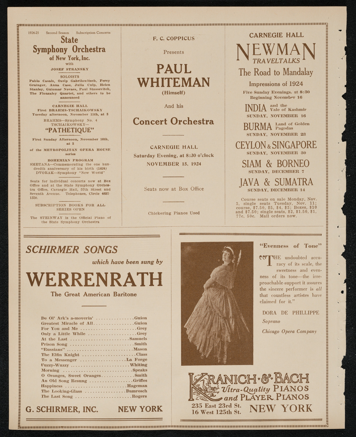 English Grand Opera Company: Rheingold, November 10, 1924, program page 6