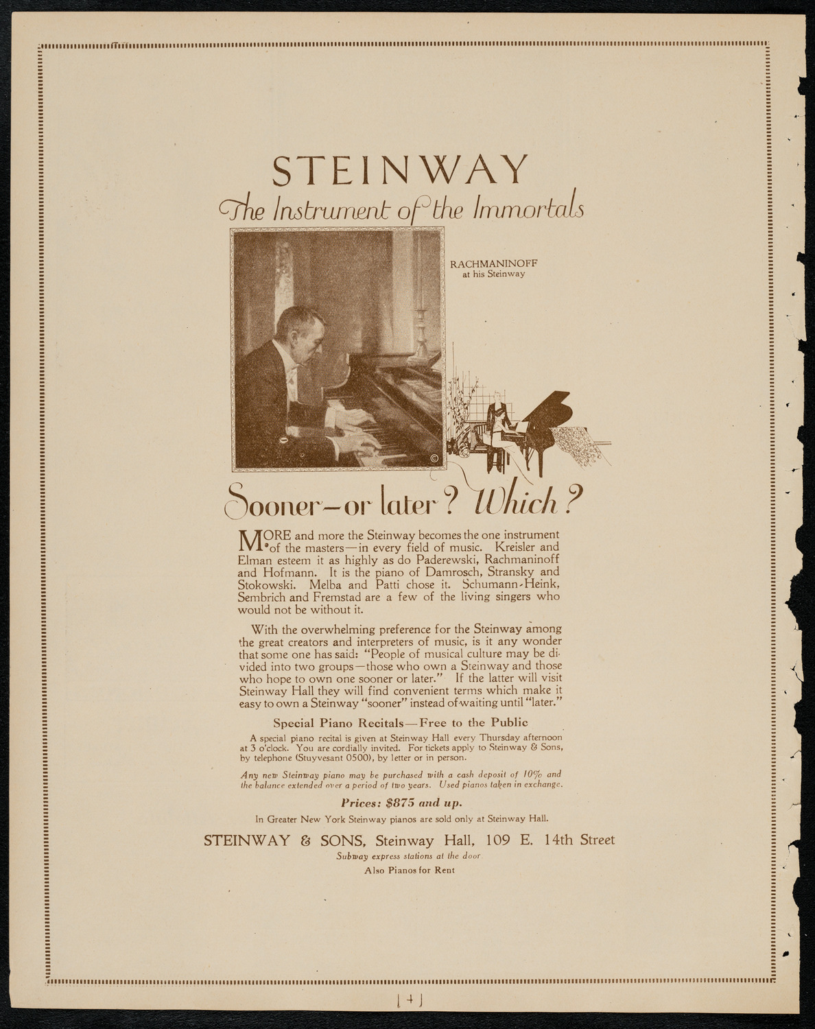 New York Symphony Orchestra, March 24, 1922, program page 4