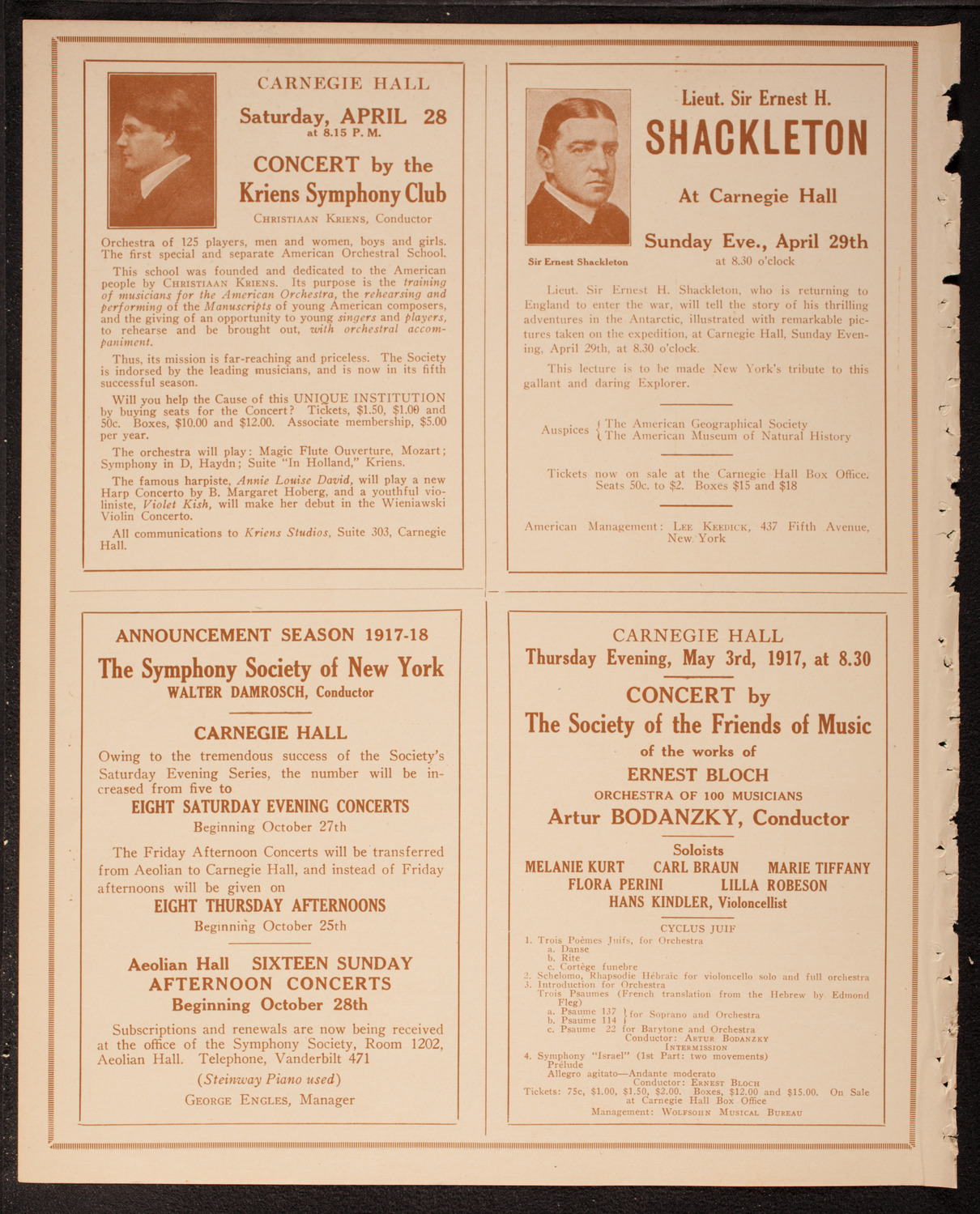 Thomas Egan, Tenor, assisted by Lilian Breton, Soprano, and Frederic Gerard, Violin, April 15, 1917, program page 8