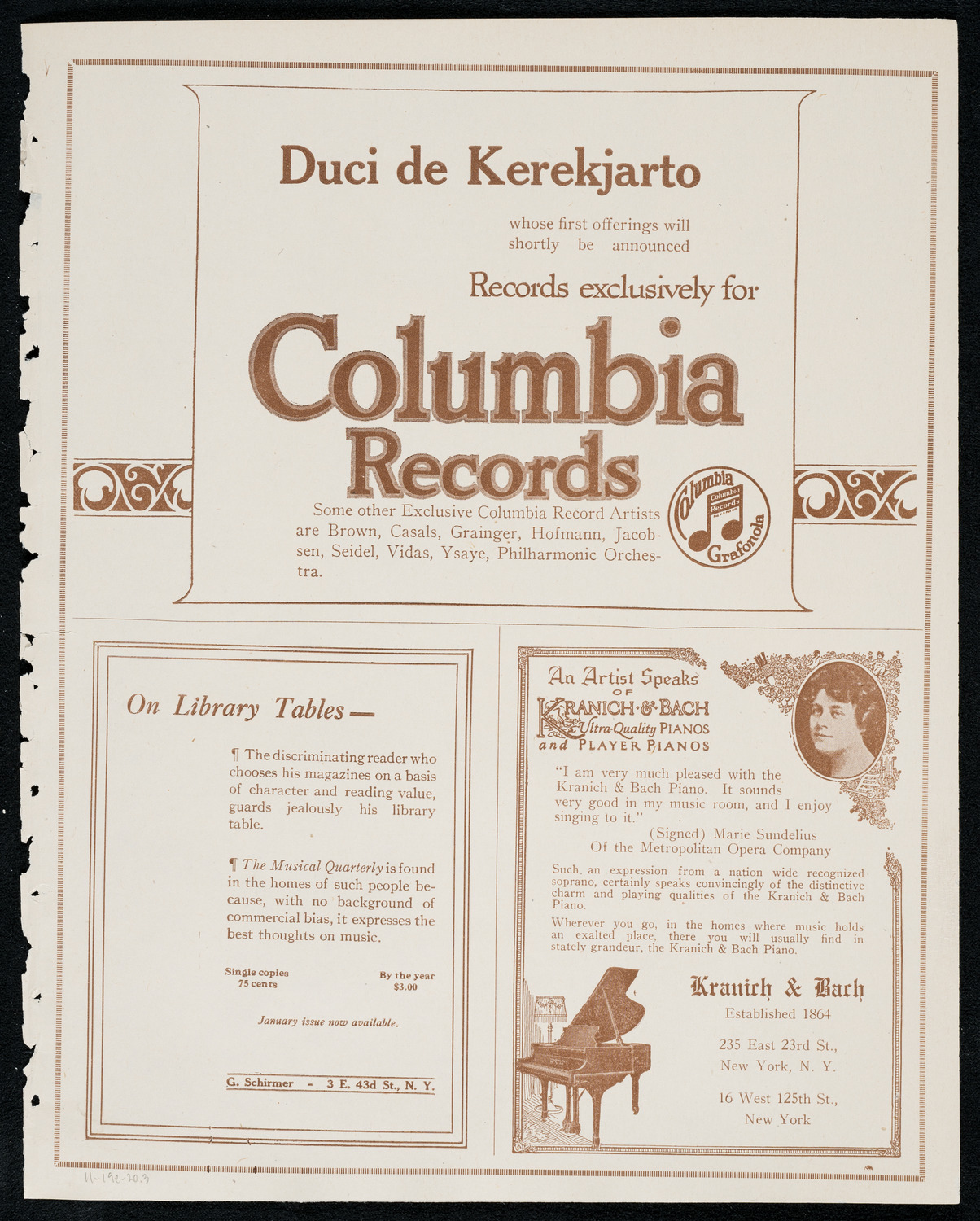 Stell Andersen, Piano, November 19, 1920, program page 5