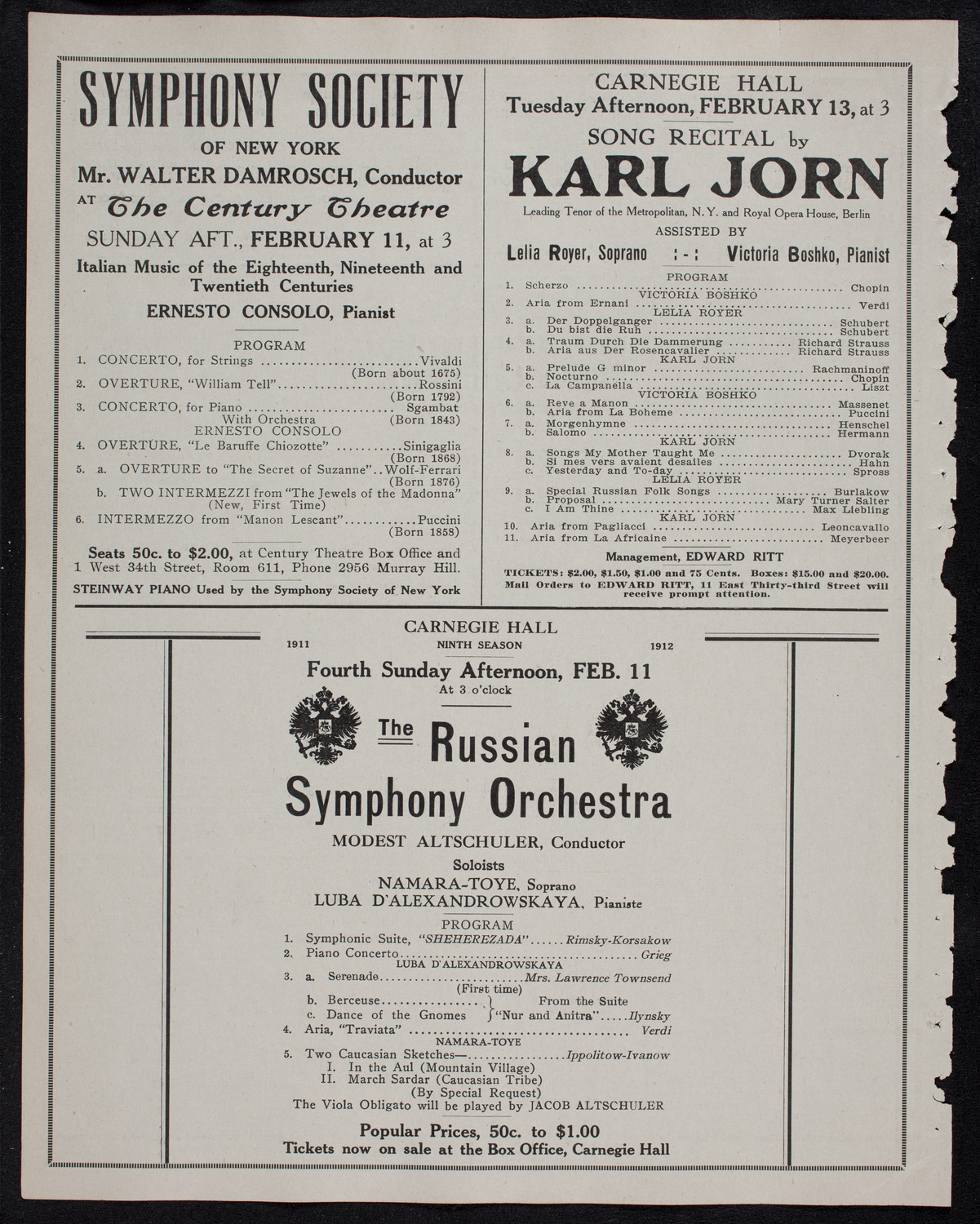 Symphony Concert for Young People, February 10, 1912, program page 10