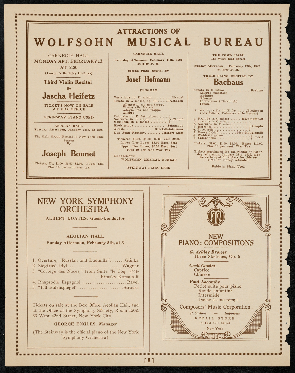 Burton Holmes Travelogue: Going Abroad at Home, January 30, 1922, program page 8