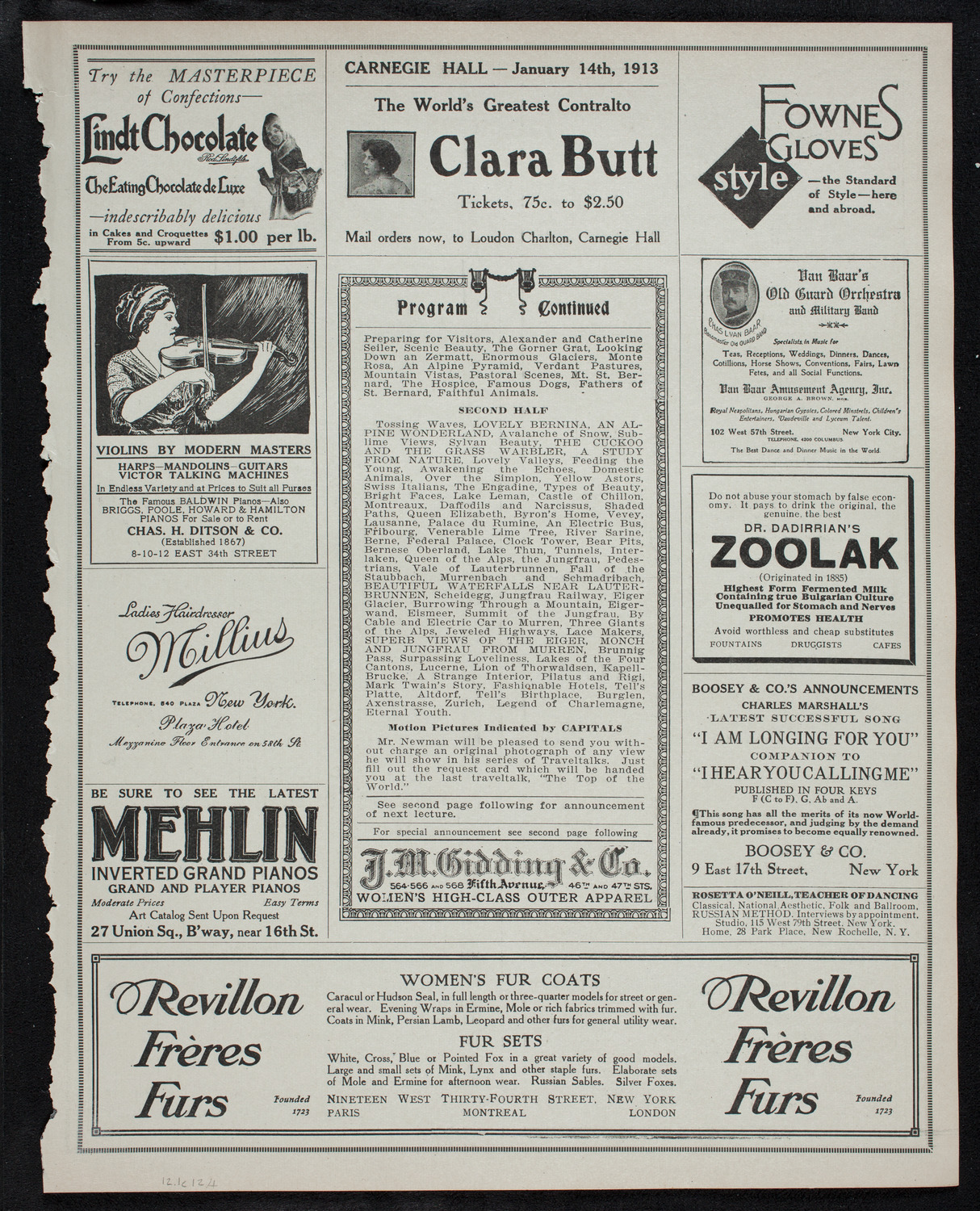 Newman Traveltalks: Switzerland, December 1, 1912, program page 7