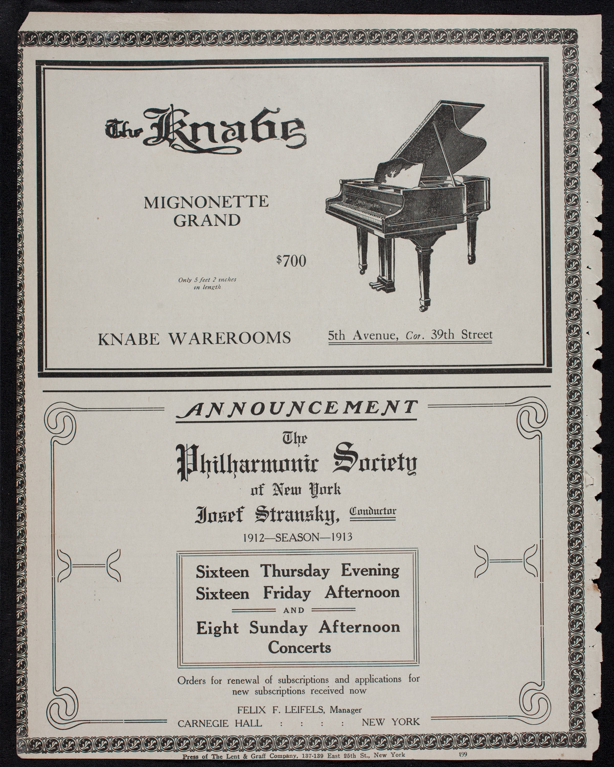 Clef Club Orchestra: Concert of Negro Music, May 2, 1912, program page 12