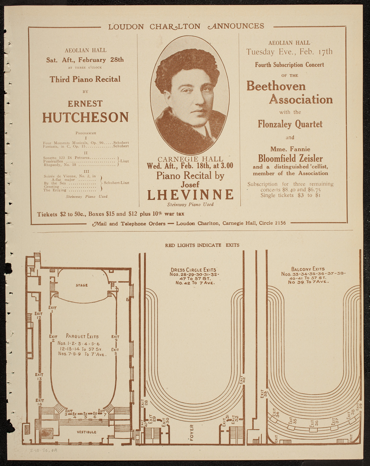 New York Philharmonic, February 15, 1920, program page 11