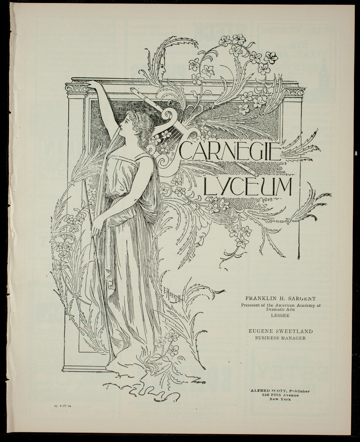 Dwight School Comedy Club, February 18, 1904, program page 1