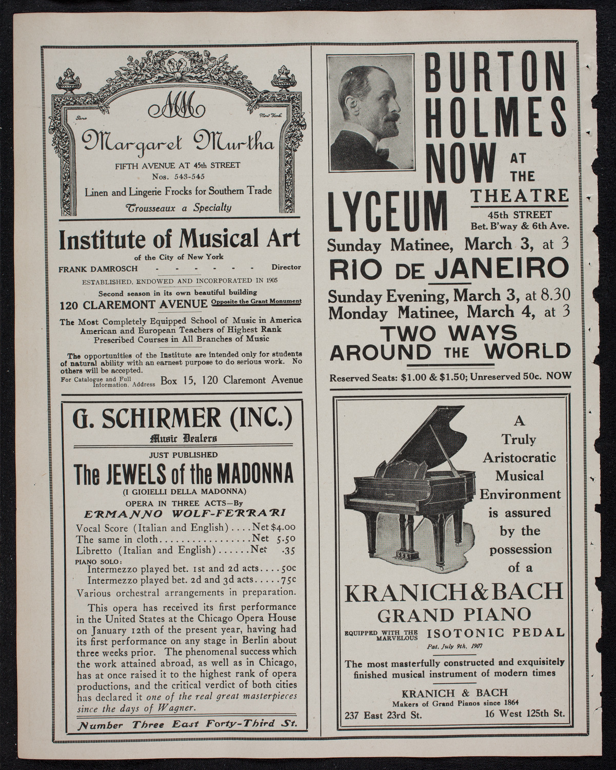 Yvonne de Tréville, Soprano, February 27, 1912, program page 6