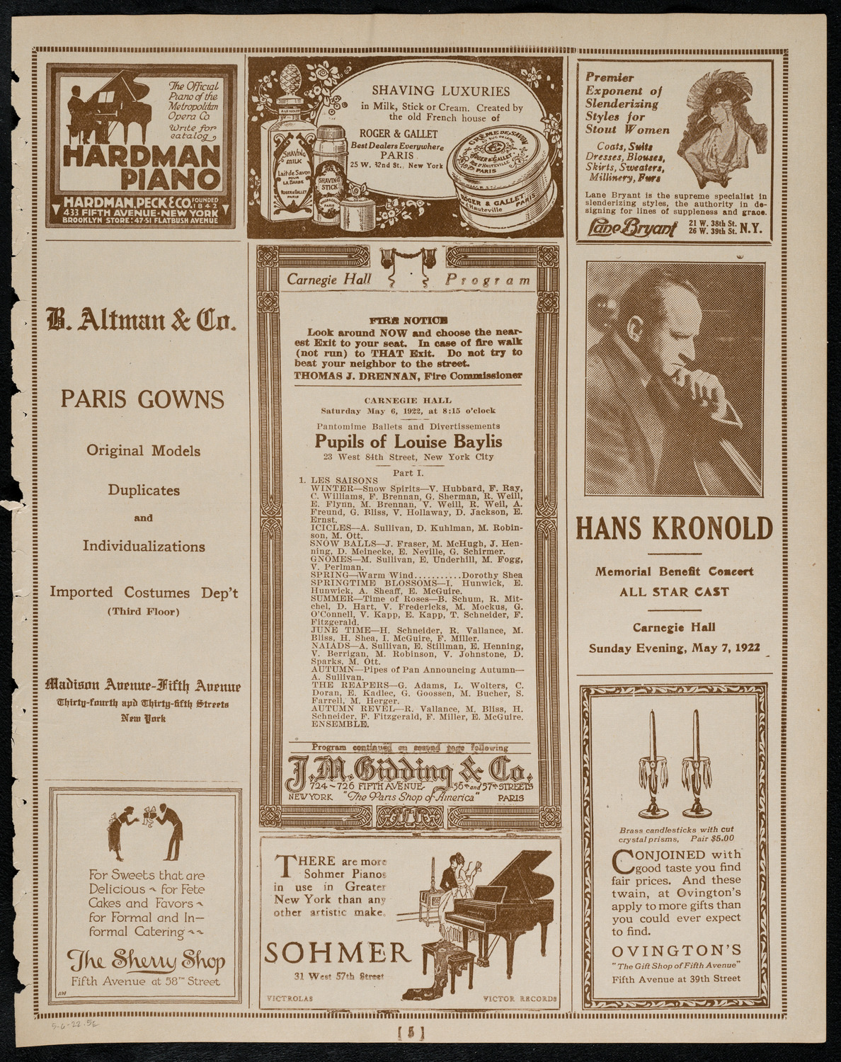 Pupils of Louise Baylis, May 6, 1922, program page 5
