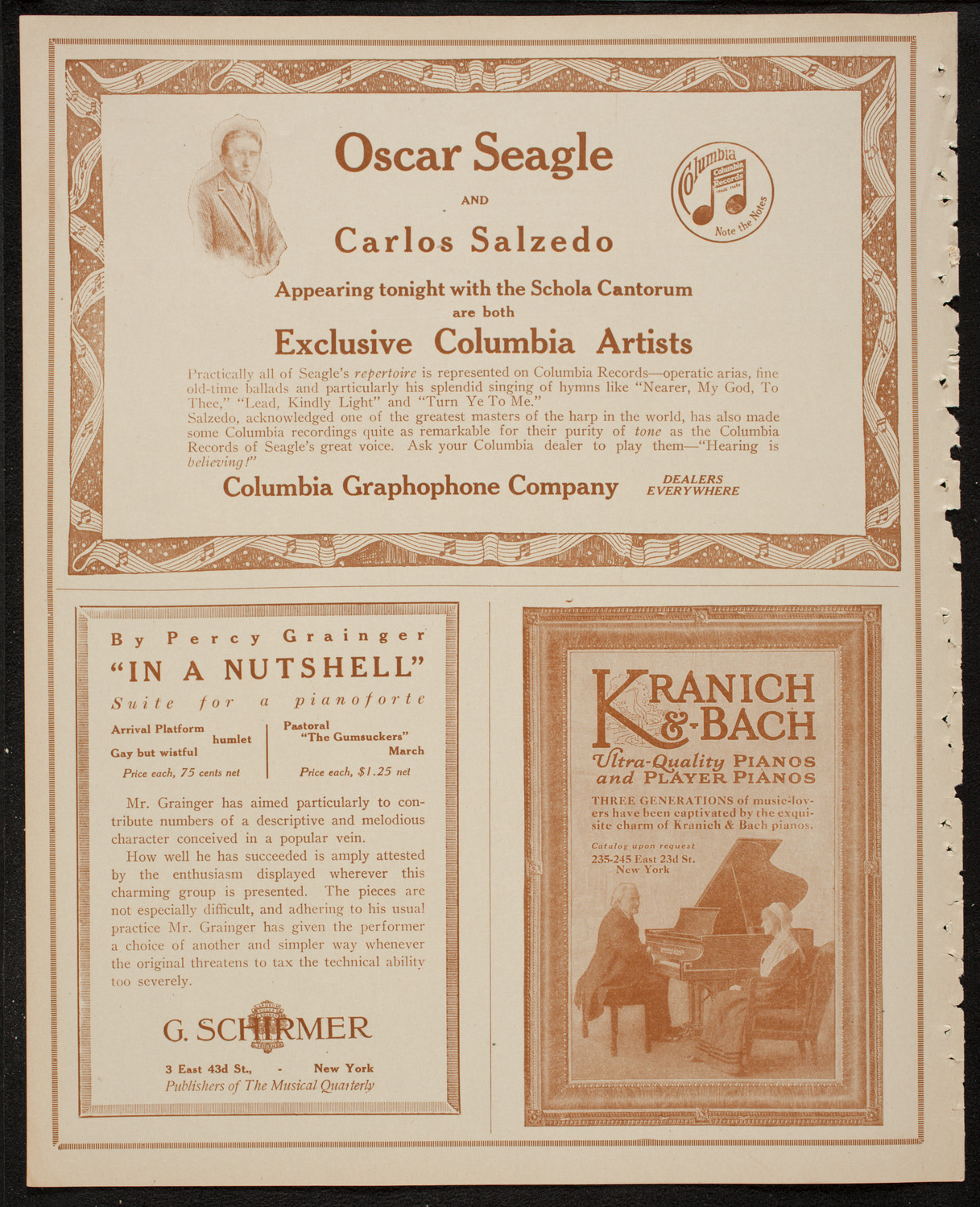 Schola Cantorum of New York, January 31, 1917, program page 6