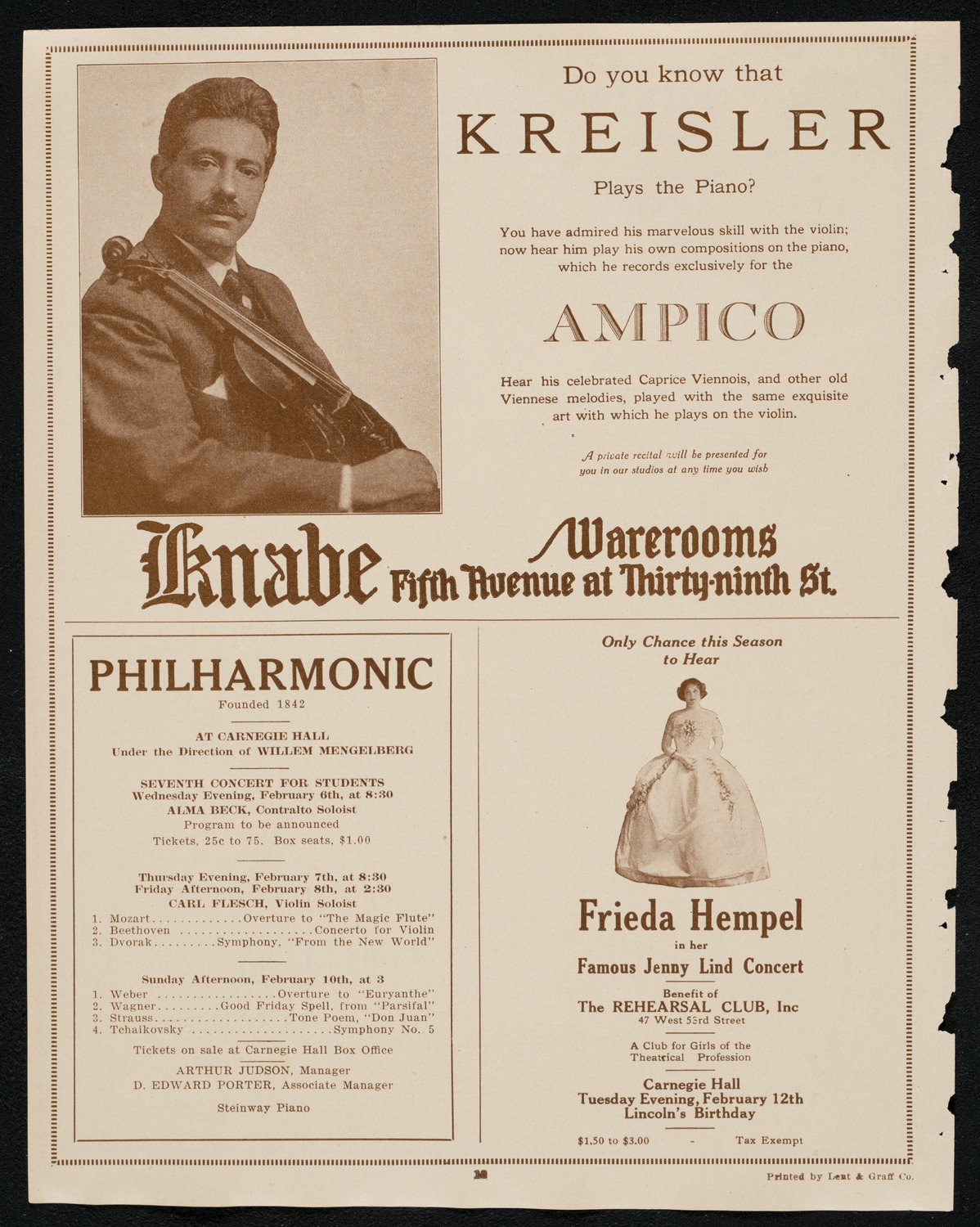 Boston Symphony Orchestra, February 2, 1924, program page 10