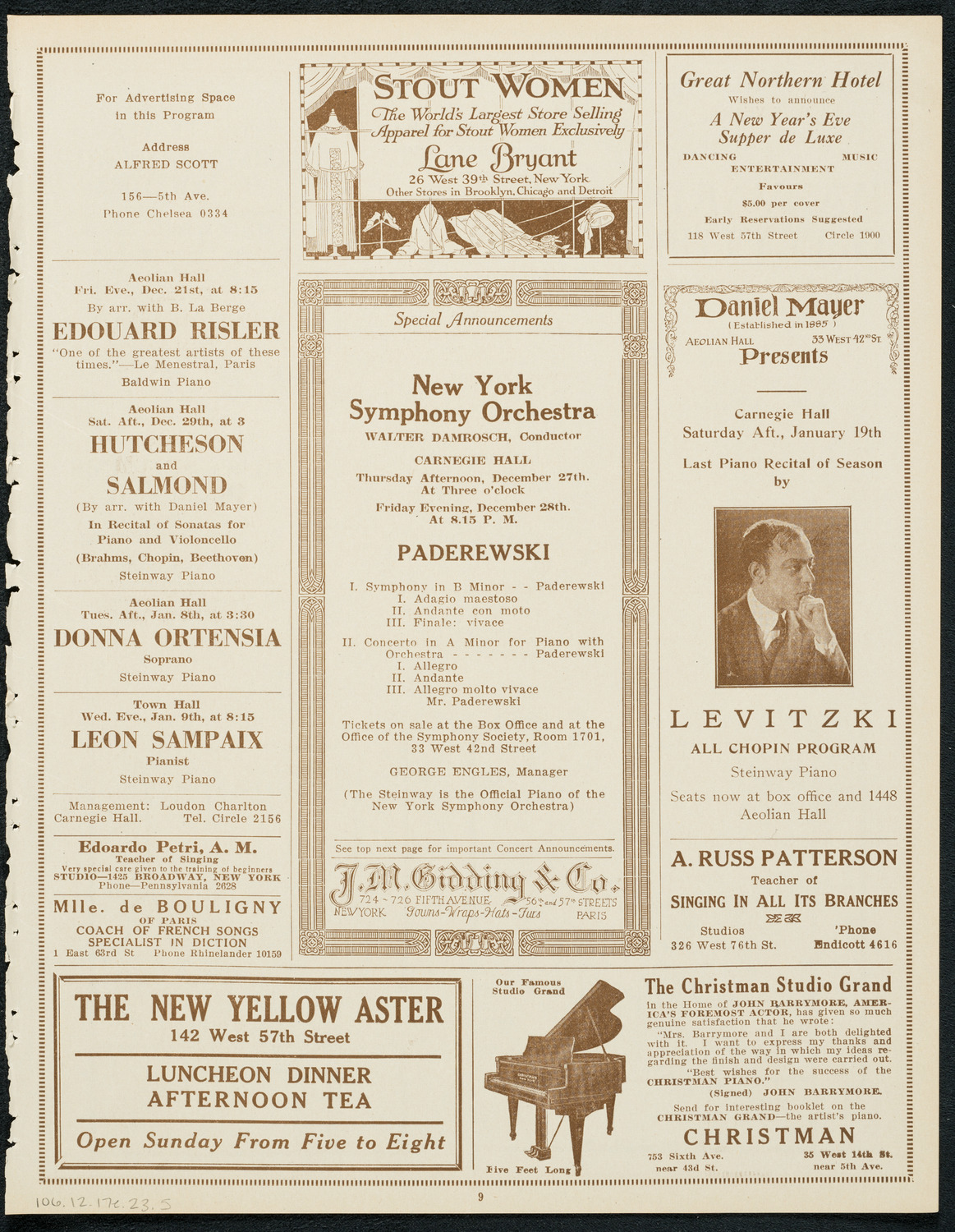 New York Philharmonic Students' Concert, December 17, 1923, program page 9