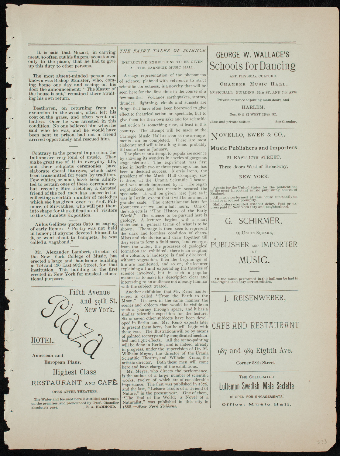 Metropolitan Musical Society, January 12, 1892, program page 13