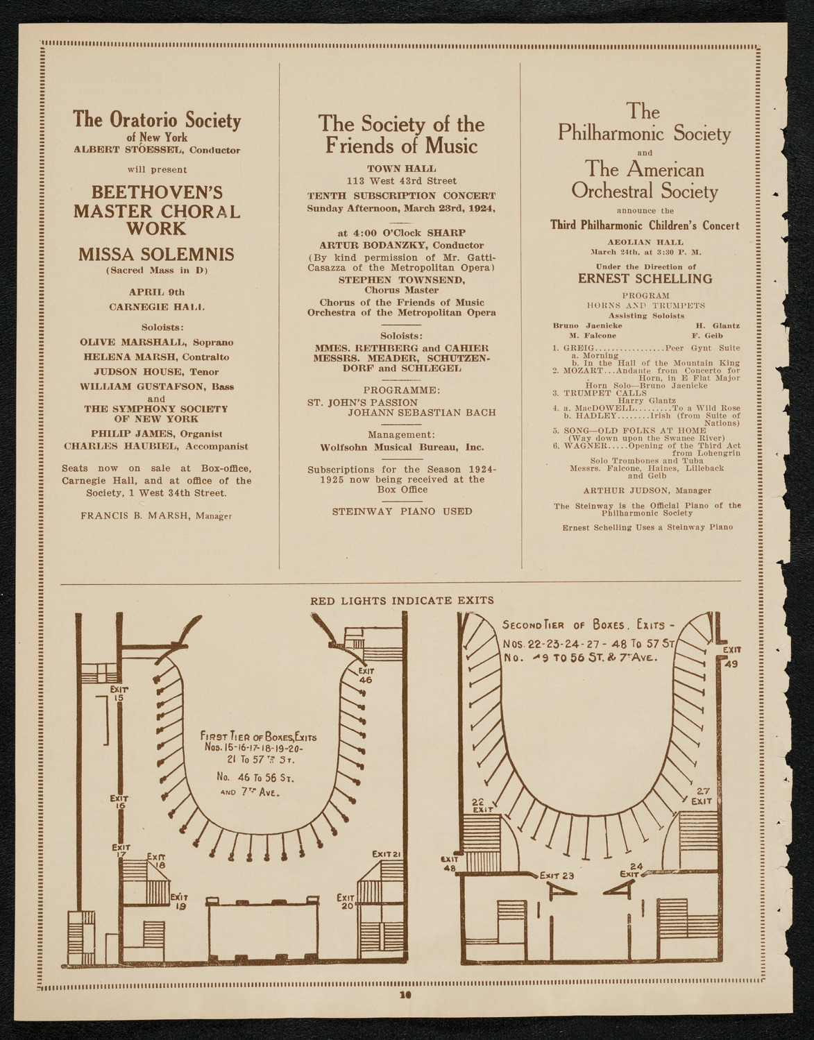 Bronislaw Huberman, Violin, March 21, 1924, program page 10