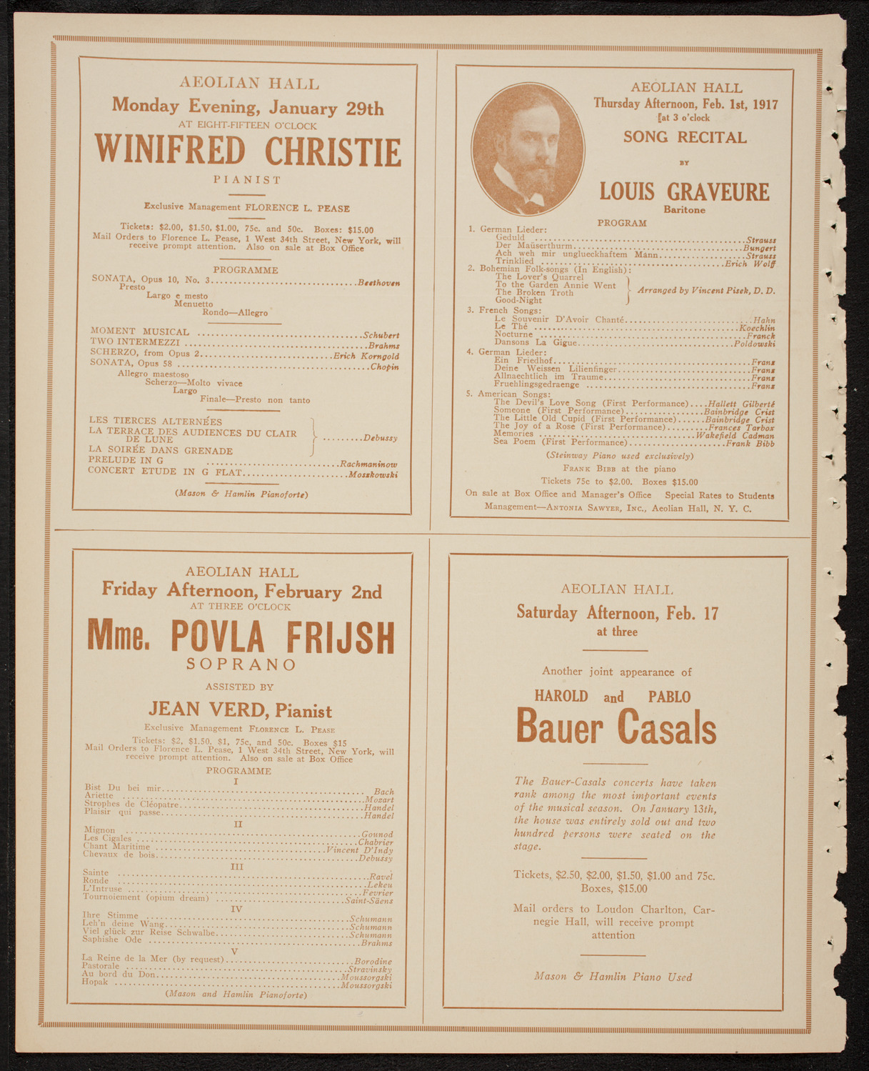 New York Philharmonic, January 28, 1917, program page 10