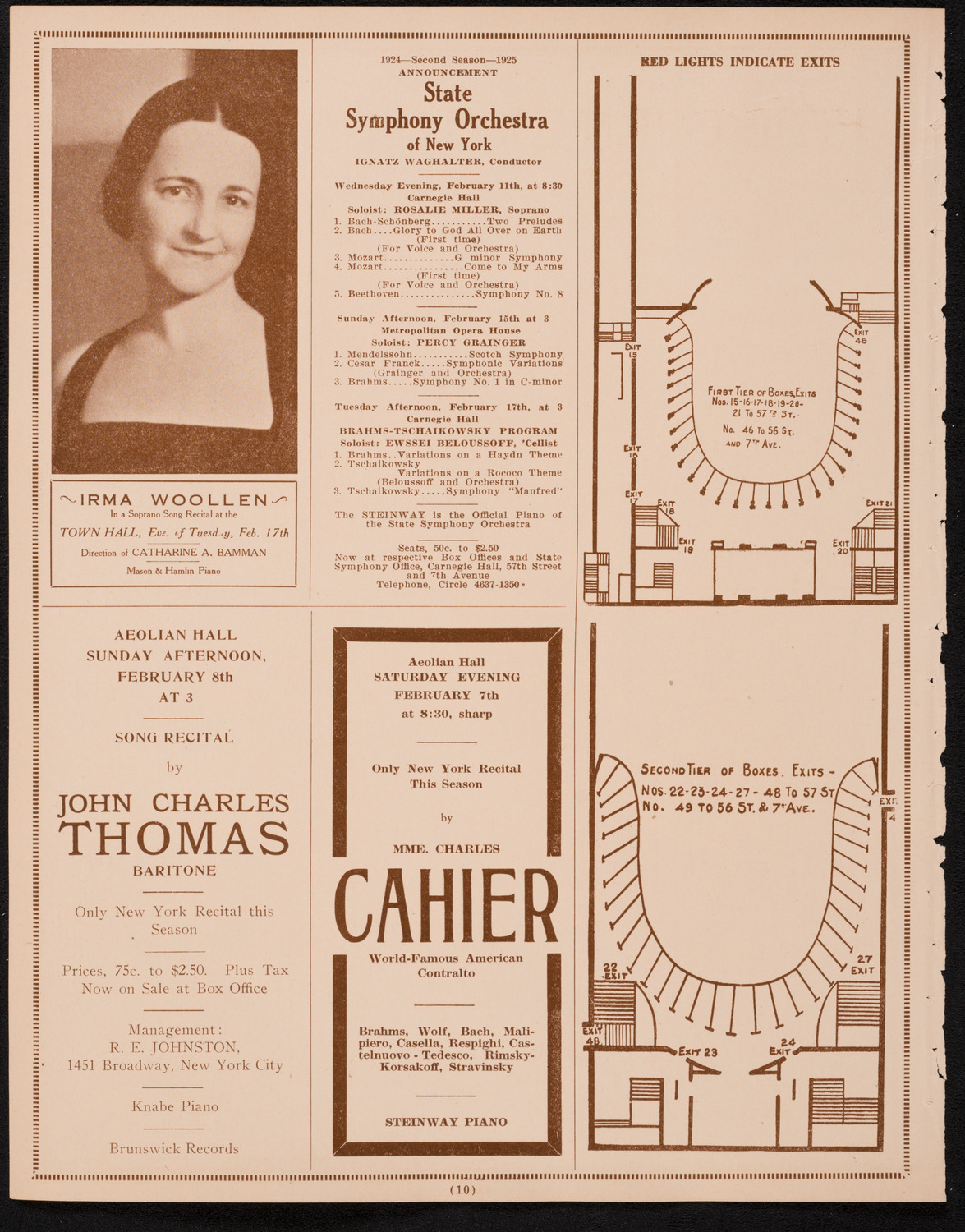 New York Philharmonic Students' Concert, February 4, 1925, program page 10